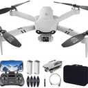 Drone with Camera for Adults, 4K UHD GPS RC Drone Brushless Motor, Smart FPV Foldable Quadcopter for Beginners, 5G WIFI Transmission, Auto Return, Follow Me, Waypoints, Altitude Hold, 30 Mins Flight Time,for Boys Girls