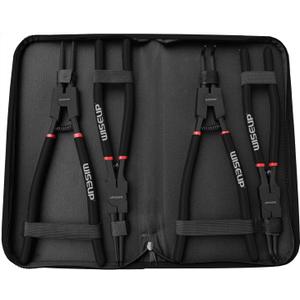 WISEUP Snap Ring Pliers Set Heavy Duty,4PCS-13 inch Internal/External Circlip Kit,Straight/Bent Jaw Tips C-Clip Pliers for Ring Remover Retaining (13 inch Circlip Pliers)