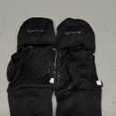 EZPACE Convertible Running Mittens for Women Cold Weather Fingerless Gloves Warm for Winter (Small-Medium, Black)