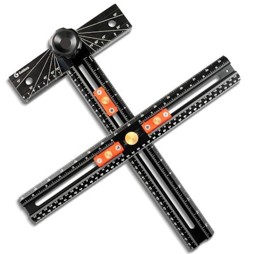 Goldera Cabinet Hardware Jig, 30-Inch Adjustable T-Square Marking Ruler, Aluminum Woodworking Layout & Drilling Guide for Cabinet Handles, Pulls & DIY Projects