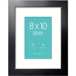 LaVie Home 8x10 Picture Frame, 8 x 10 Frame Display Pictures 5x7 with Mat or 8x10 Without Mat, Stable and Sturdy Black Frame and Polished Plexiglass, Horizontal and Vertical Format of The Walls, 1 Pc