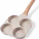 CAROTE Egg Pan Omelette Pan, 4-Cup Nonstick Granite Omelette Skillet - Pancake Pan and Healthy Egg Cooker Suitable for Gas Stove & Induction Cookware