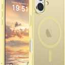 SUPFINE Magnetic for iPhone 17 Case (Compatible with MagSafe)(Military Grade Drop Protection) Translucent Matte Shockproof with Anti-Fingerprint Phone Cover 2025,Buttercream Yellow