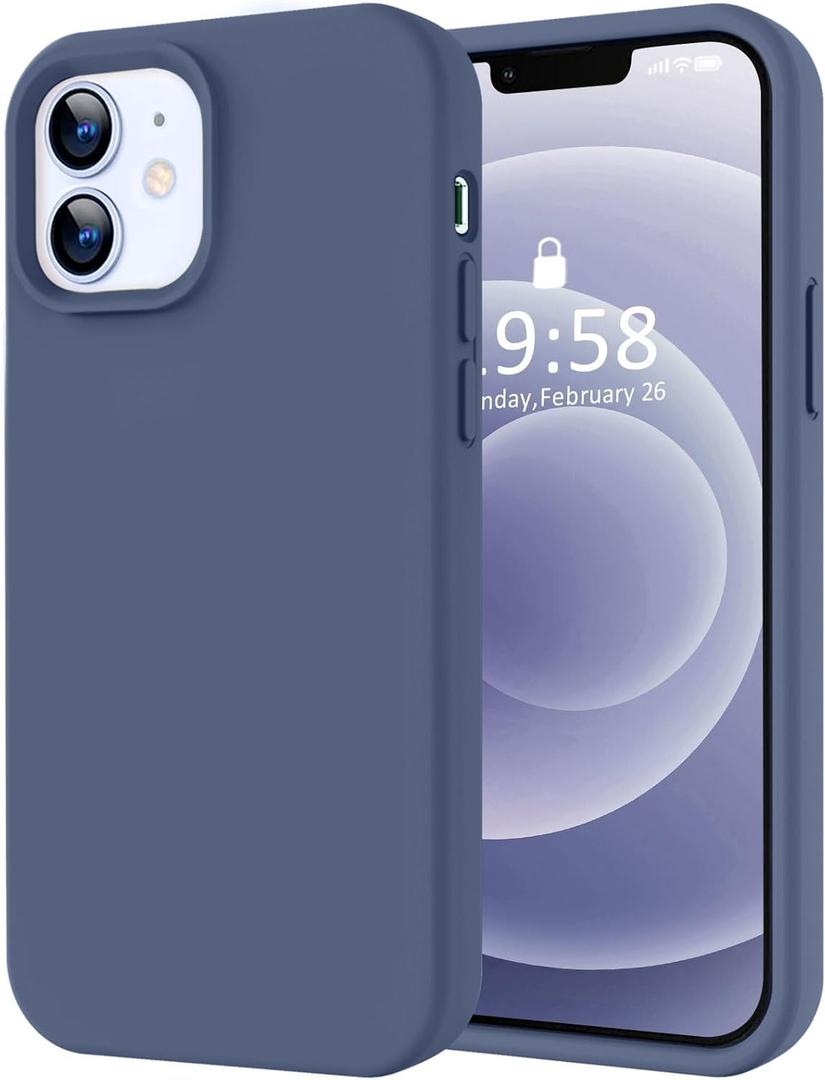 LOVE 3000 Designed for iPhone 12 Case/iPhone 12 Pro Case, Premium Silicone with [Soft Anti-Scratch Microfiber Lining] Shockproof Protective Phone Case for Men Women Girls 6.1", Navy Blue