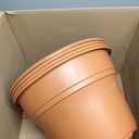 Pottiffe 16 inch Plastic-Flower-Pot-for-Indoor-Plants, 4 Pack Large Outdoor Planter Pot with Drainage Holes & Saucers, Resin Decorative Garden Pots Planters