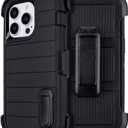 for Phone Case iPhone 14 Pro Max Case Black with Belt Clip Heavy Duty Holster for Shockproof Cases,3 Layers of Sturdy,Military Grade Defender Cover for iPhone 14 Pro Max Cases Black 6.7 Inch