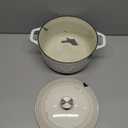 MELLERHOME 4.5 QT Enameled Cast Iron Dutch Oven, Heavy-Duty Casserole Dish and Braiser Pan with Lid and Stainless Knob, Oven-Safe up to 500 F & Across All Cooktops, Oyster White