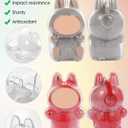 4 x Protective Case Compatible with Labubu, Crystal-Clear Hard Display Box with Keychain & Dustproof Cover, Clear Display Case with Keychain(Doll Not Included, Standing