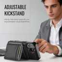 for iPhone 17 Wallet Case Compatible with Magsafe, Magnetic RFID Blocking Card Holder Kickstand 2 in 1 Detachable Case for iPhone 17 6.3", Carbon Black