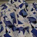 Zamowoty Women's Short Sleeve Golf Shirts 1/4 Zip Up Loose Yoga Running Workout Tops (Medium, Geometry Blue)