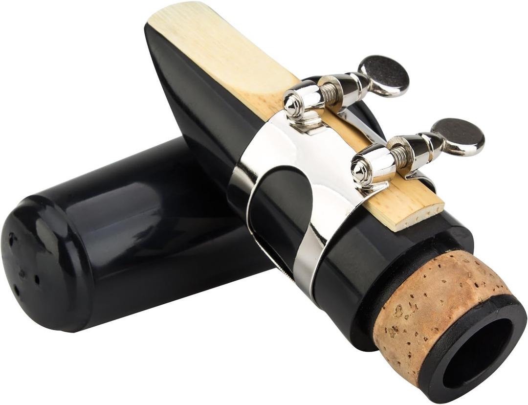 Glory Clarinet Mouthpiece Kit with Ligature,one reed and Plastic Cap,Black