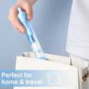 2 Pcs Travel Toothbrush Kit Fold Built-in Toothbrushes Set, Soft Bristles for Travel Camping School Business Trip (Blue, White)