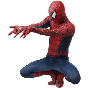 Hero Costume for Halloween - Stretch Spandex with Hidden Zippers & Detachable Mask (Red, XL)