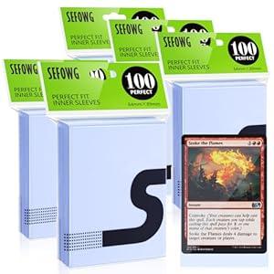 500 PCS Perfect Fit Inner Card Sleeves, Clear Card Sleeves, Exact for Double-sleeving and Compatible with MTG TCG Magic The Gathering Games Trading Cards