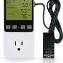 Digital Humidity Temperature Controller Outlet Plug with Sensor Timer, Thermostat Humidistat 120V with Alarm for Greenhouse, Mushroom, Humidifier, Dehumidifier, Reptile Incubator