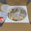 Dimmable Modern Luxury Crystal LED Flush Mount Ceiling Light,11 Inch 24W/5CCT 3000K-6000K Gold Close to Ceiling Light Fixture r for Kitchen,Entryway,Laundry Room,Porch