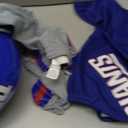 New York Giants Youth NFL Deluxe Helmet and Uniform Set (Medium) | Halloween + Gameday Costume, Includes Jersey, Helmet, Pants + Chin Strap, Iron-On Number Kit, Authentic Fan Look, Ages 7-12