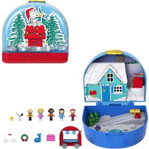Polly Pocket x Peanuts Collector Compact, Micro Dolls and Playset, 7 Themed Accessories, 4 Iconic Locations, Snoopy & Woodstock