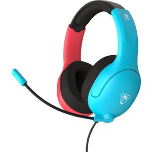 Turtle Beach Airlite Fit Wired Gaming Headset: Officially Licensed for Nintendo Switch, Nintendo Switch 2/Lite/OLED Model - Flip-to-Mute Mic, Over-Ear Comfort Cushions, 40mm Speakers - Neon Blue & Red
