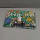 Dyrenson Welcome Spring Black Cat Decorative Garden Flag, Kitty House Yard Lawn Daisy Pansy Red Blue Flower Floral Outside Decoration, Summer Seasonal Farmhouse Outdoor Small Burlap Porch Decor 12x18,2 pcs