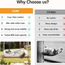 Cat Window Perch, Cat Hammock Bed with Solid Wood Seat 4 Heavy Duty Suction Cups, Plush Cushion, Indoor Pet Window Hammock for Cats for Large Cats