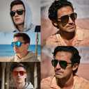 STORYCOAST Polarized Aviator Sunglasses for Men Women Classic Retro Aviators Sports Driving Running Sun Glasses (3pack-black+black+black)