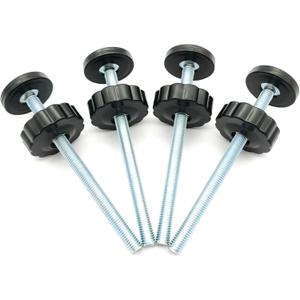 4 Pack 8MM Baby Gate Threaded Spindle Rod, Replacement Hardware Parts Kit for Pet & Dog Pressure Mounted Safety Gates - Extra Long Wall Mounting Accessories Screws Rods Adapter Bolts Black