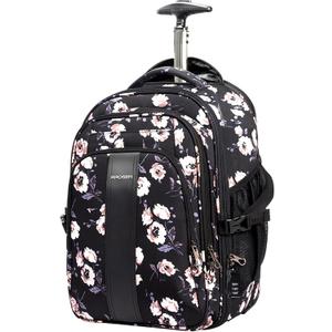 KROSER Laptop Rolling Backpack 17 inch Premium Wheeled Computer Backpack for Women with RFID Pockets Check Point Friendly Water-Repellent Overnight Roller Case for Travel, X-Large