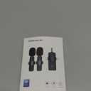 PQRQP 3 in 1 Professional Wireless Lavalier Microphone for iPhone, Android, Camera, Wireless Microphones, Mini Microphone, Crystal Clear Sound Quality for Recording, Live Streaming, Microphone Clips (Elegant Black)