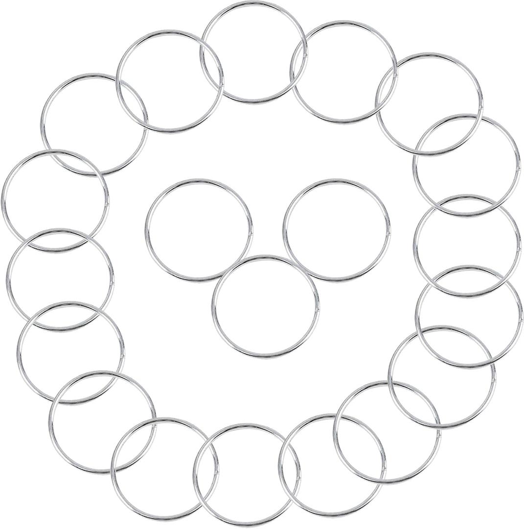 20Pcs Macrame Hoops Ring, BetterJonny 2 Inch Metal Craft Rings Hoops Silver Dream Catcher Rings Wreath Hoop Rings for Home Decorations DIY Crafts and Wall Hanging Crafts