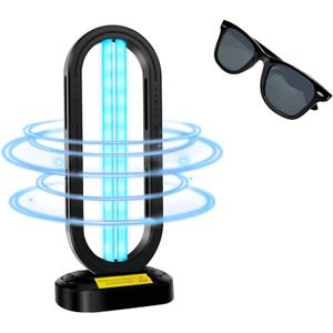 UV Light Sanitizer,4-Speed Timing and Remote Control UVC Home Disinfection Device, Portable Ultraviolet Light Sanitizer for Bed Bugs and Dust Mites, UV Lamp for Whole Room, Black