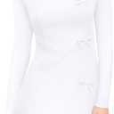 XXTAXN Women's Fall Long Sleeves Boat Neck Elegant Bow Y2k A Line Mini Dress (White, Medium)