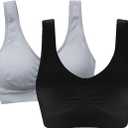Women's Comfort Workout Sports Bra Low-Impact Activity Sleep Bras, Large