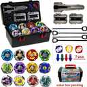 Battle Spinning Top Set with 12 Colorful Tops, Launchers and Accessories, Combat Game Collection
