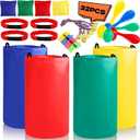 32 Pcs Outdoor Games Potato Sack Race Bags, Egg and Spoon Race Lawn Games, Outdoor Lawn Game for Adults, 3-Legged Race Bands for Outside Backyard Birthday Party Field Day Family