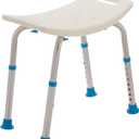 Adjustable Non-Slip Bath & Shower Stool for Inside Shower, 20.08 x 12.2 x 14.17 Inch, White, (770-500)