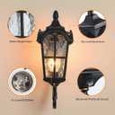 LONEDRUID Dusk to Dawn Sensor Outdoor Wall Light Fixtures Black Roman 17.71" H Exterior Wall Lantern Waterproof Sconce Porch Lights Wall Mount for House Garage Doorway, ETL Listed