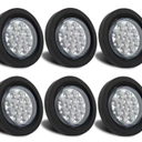 10Pcs 2.5" Inch Round Led Trailer Side Marker Clearance Lights Red Clear Lens 13 LED Reflectors w/Lights Grommets and 2 Prong Wire Pigtails Sealed Waterproof Marker Lights for Trucks 12V