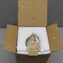 Resin Christmas Tree Figurines, 2Pcs Distressed White with Gold Table top Christmas Trees, Small Christmas Tree Figurine Set, Decorative Xmas Trees for Rustic Christmas Decor