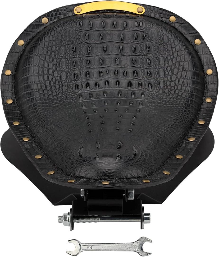 Motorcycle Drive Seat Bobber Solo Seat with Spring Base Mounting Bracket Kit Replacement for Harley Davidson Sportster XL 883 1200 (Black-Crocodile Rivet)