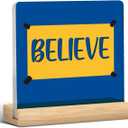 Believe Sign, Motivational Gifts for Football Coach, Gifts for Football Baseball Coach, Believe Acrylic Desk Sign Home Office Decor (4 x 4 Inches)