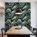 Ginkgo Leaves Peel and Stick Wallpaper, Modern Gold and Navy Wallpaper, Self Adhesive Vinyl Wall Paper for DIY Home Decor, 17.7in x 118in