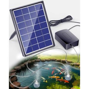 Biling Solar Aerator for Pond with 2200 mAh Battery Backup, 3 Modes Solar Air Pump Hydroponics Air Pump, Solar Powered Pond Aerator Pond Bubbler for Outdoor Fish Pond Stock Tank Aquarium