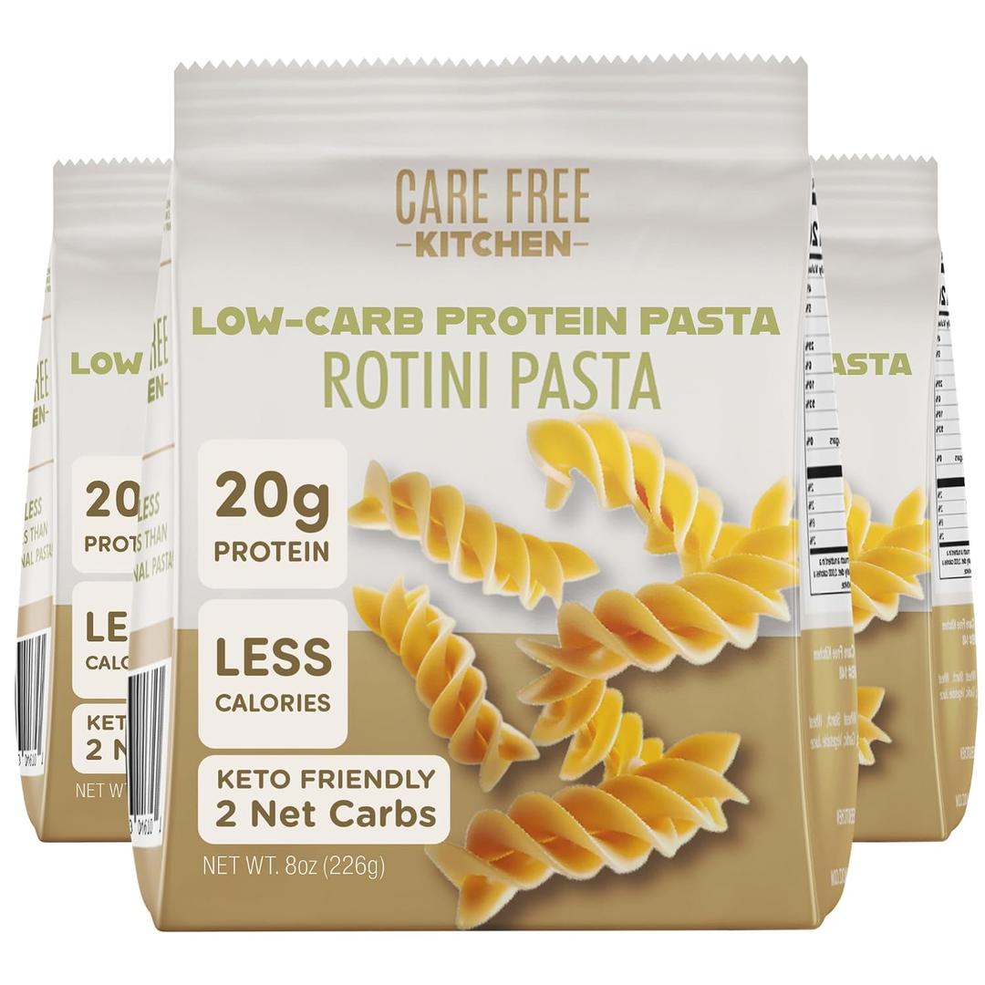Rotini Keto Protein Pasta Noodles, Low Carb, High Fiber - Plain 3-Pack (EXP 03/06/27)