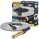 Bionic Steel PRO 100 Ft Garden Hose with Nozzle, Premium 304 Stainless Steel Metal Water Hose 100Ft Flexible Hose, Rust Proof, Lightweight, Heavy Duty, Crush Resistant Fittings, 500 PSI, 2025 Model