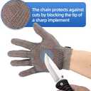 Metal Mesh Gloves (XXS~XL), Anti-cut Gloves, Butcher's Gloves Food Grade Stainless Steel Metal Mesh Gloves (Gray, L)