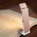 VTIGER Reading Light, USB Rechargeable Book Light for Reading in Bed,Foldable Clip-on LED Booklight, 3 Amber Colors & 4 Brightness Dimmable,Long Lasting Portable Bookmark Lamp for Book Lovers, Kids (Champagne Gold)