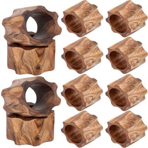 ALPHA Living HOME Napkin Rings Set of 12 for Dinner Parties, Weddings Receptions, Family Gatherings, Everyday Use - Set Your Style with Daily Use Table Dcor Accessories (Brown)