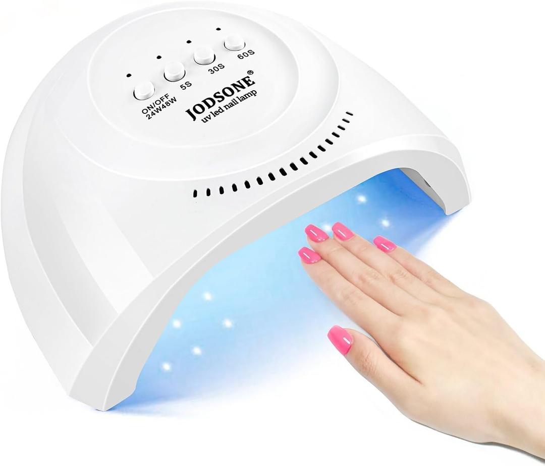 JODSONE U V LED Nail Lamp with 30 Light Beads Nail Dryer for Gel Polish, Automatic Sensor 3 Timers Led Nail Light for Gel Nails (White)