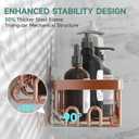 Veken Shower Caddy 6-Pack, No Drilling & Rustproof, Waterproof Adhesive Shelves Rack with Soap Holder, Large Capacity Bathroom Organizers and Storage, Wall-Mounted Kitchen & Home Decor, Rose Gold